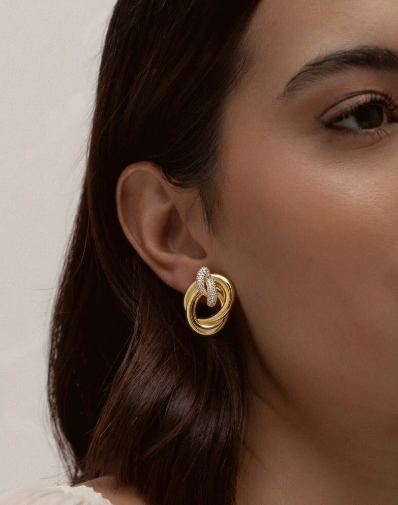Elegant Bold Statement Earrings with CZ