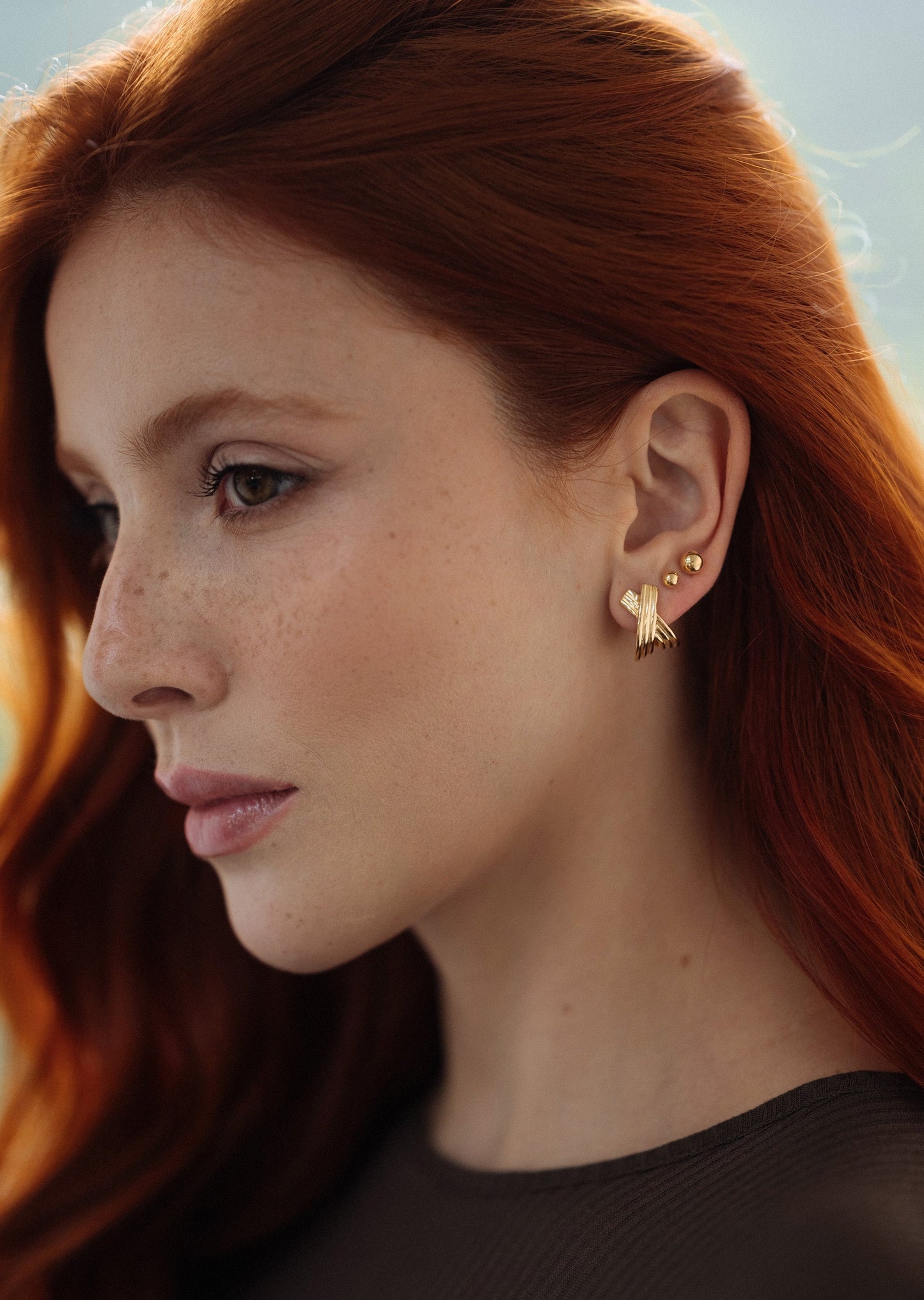 Minimalist Gold Knot Stud Earrings