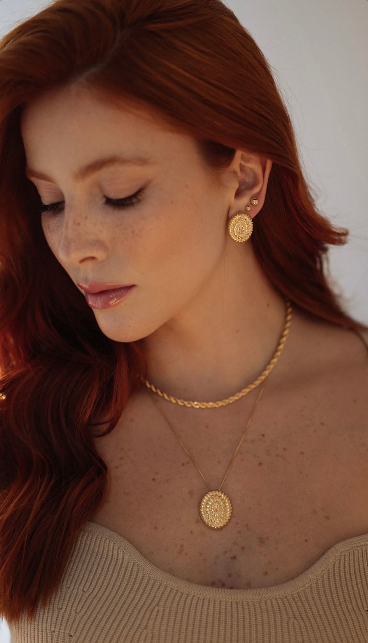 Vintage-Inspired Gold Medallion Ara Necklace