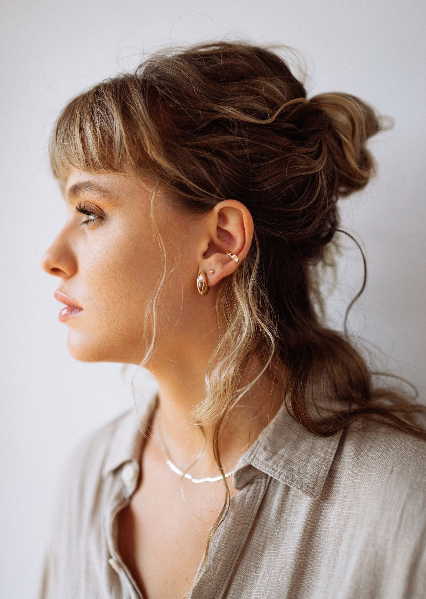 Classic Small Gold Oval Earrings