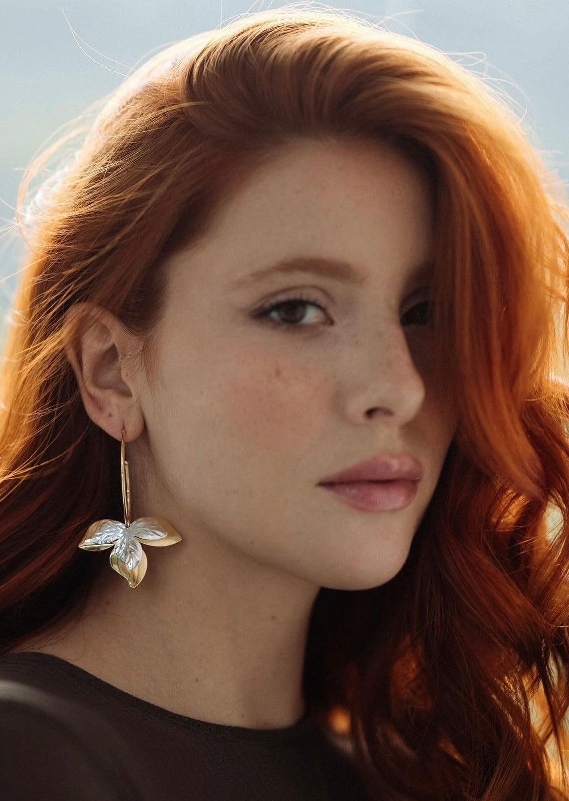 Elegant Gold Leaf Dangle Earrings
