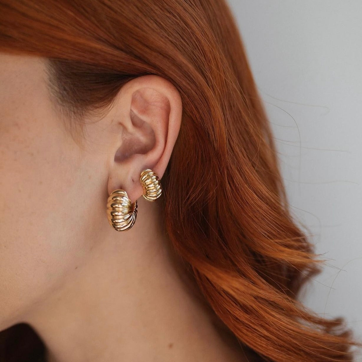 Textured Gold Hoop Earrings