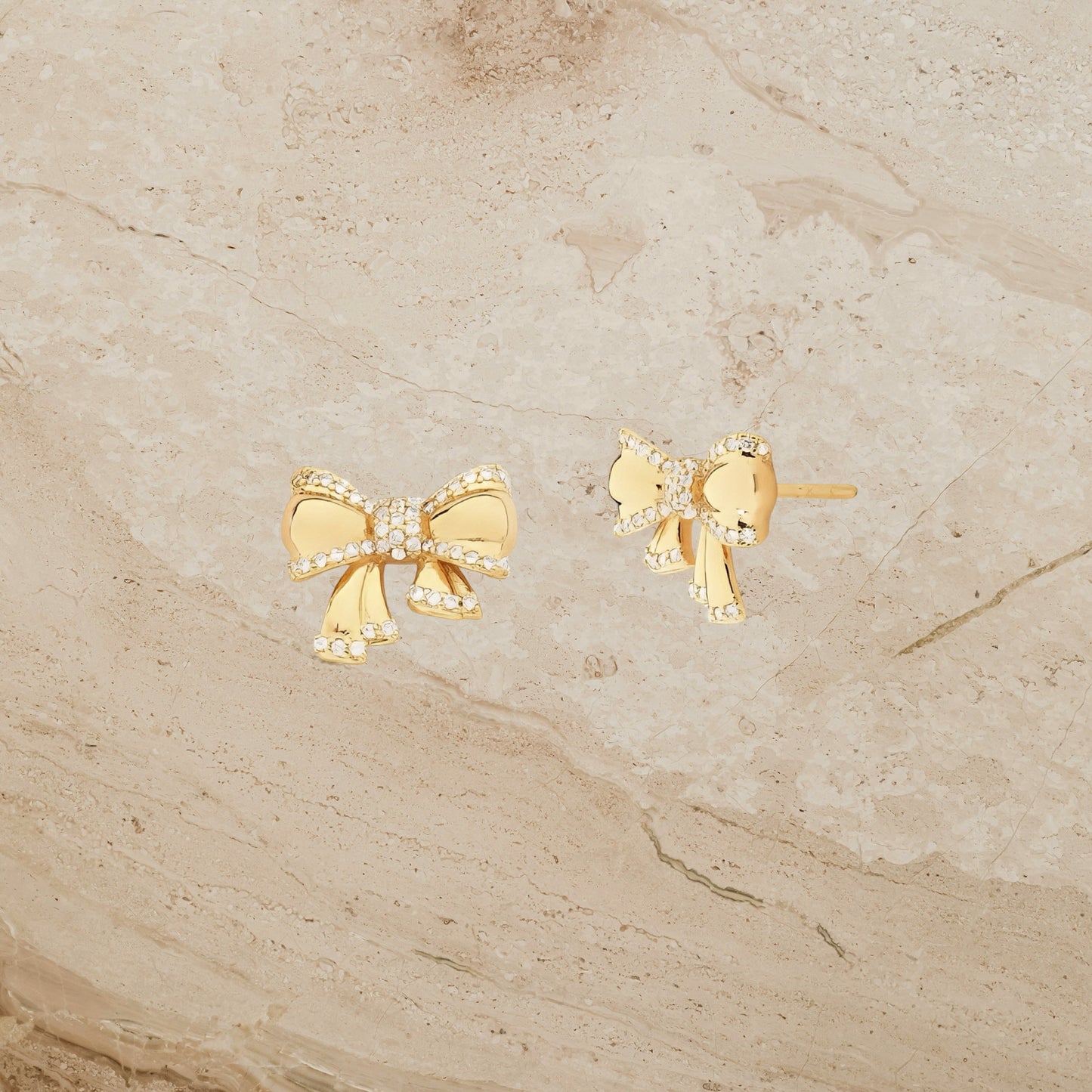 Bow CZ Stud Earrings