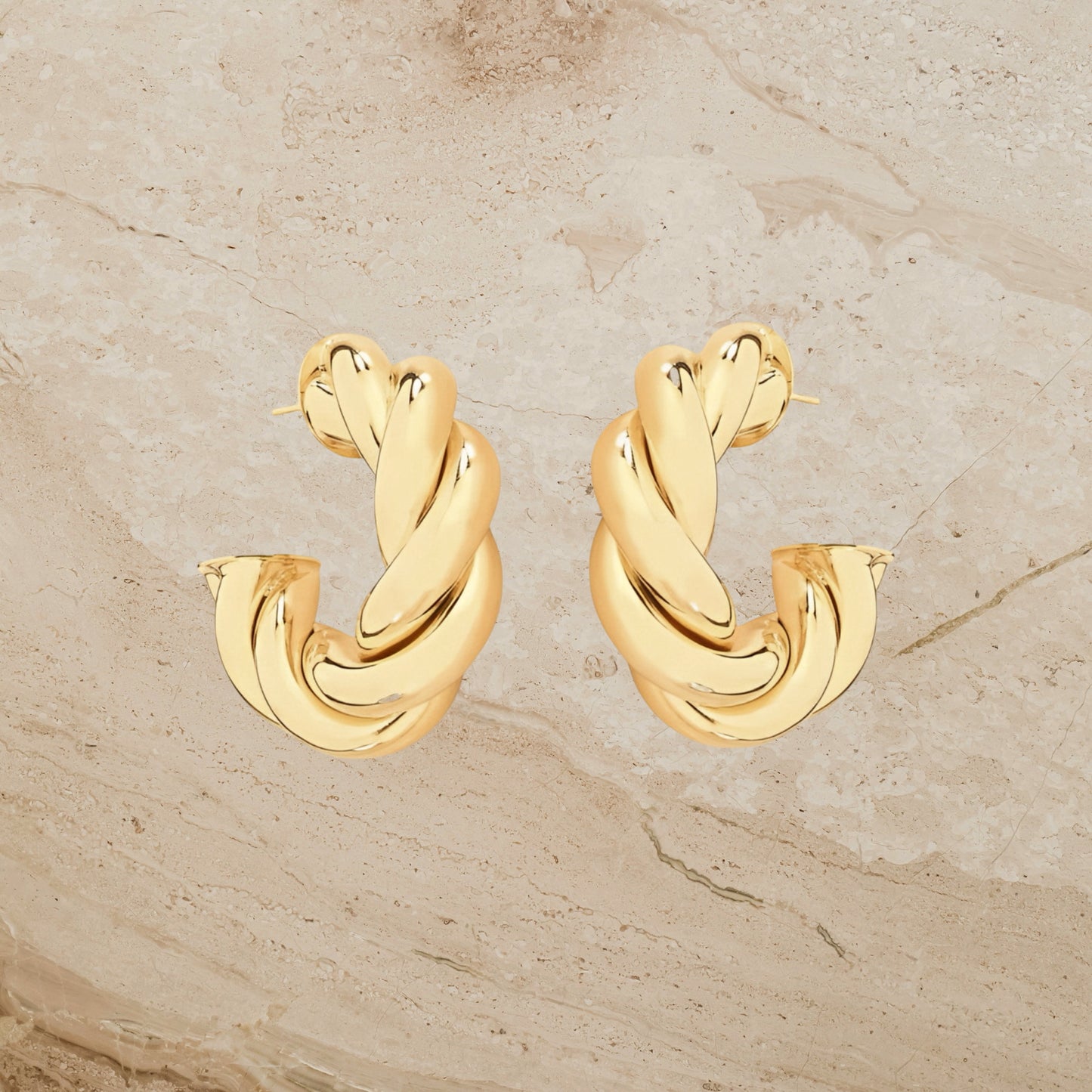 Parisian Chunky Twist Hoops Statement Earrings