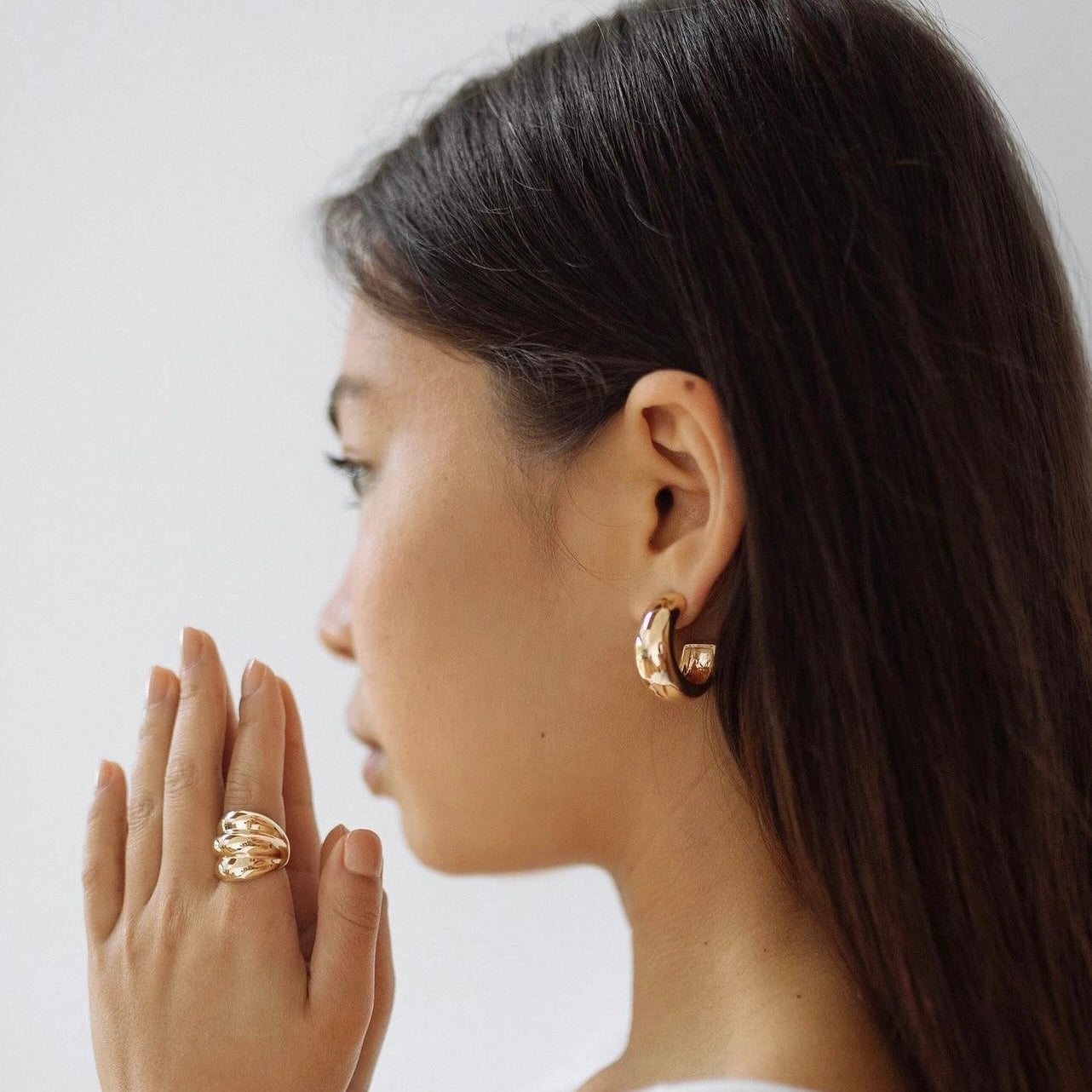 Chunky Gold Hoop Earrings