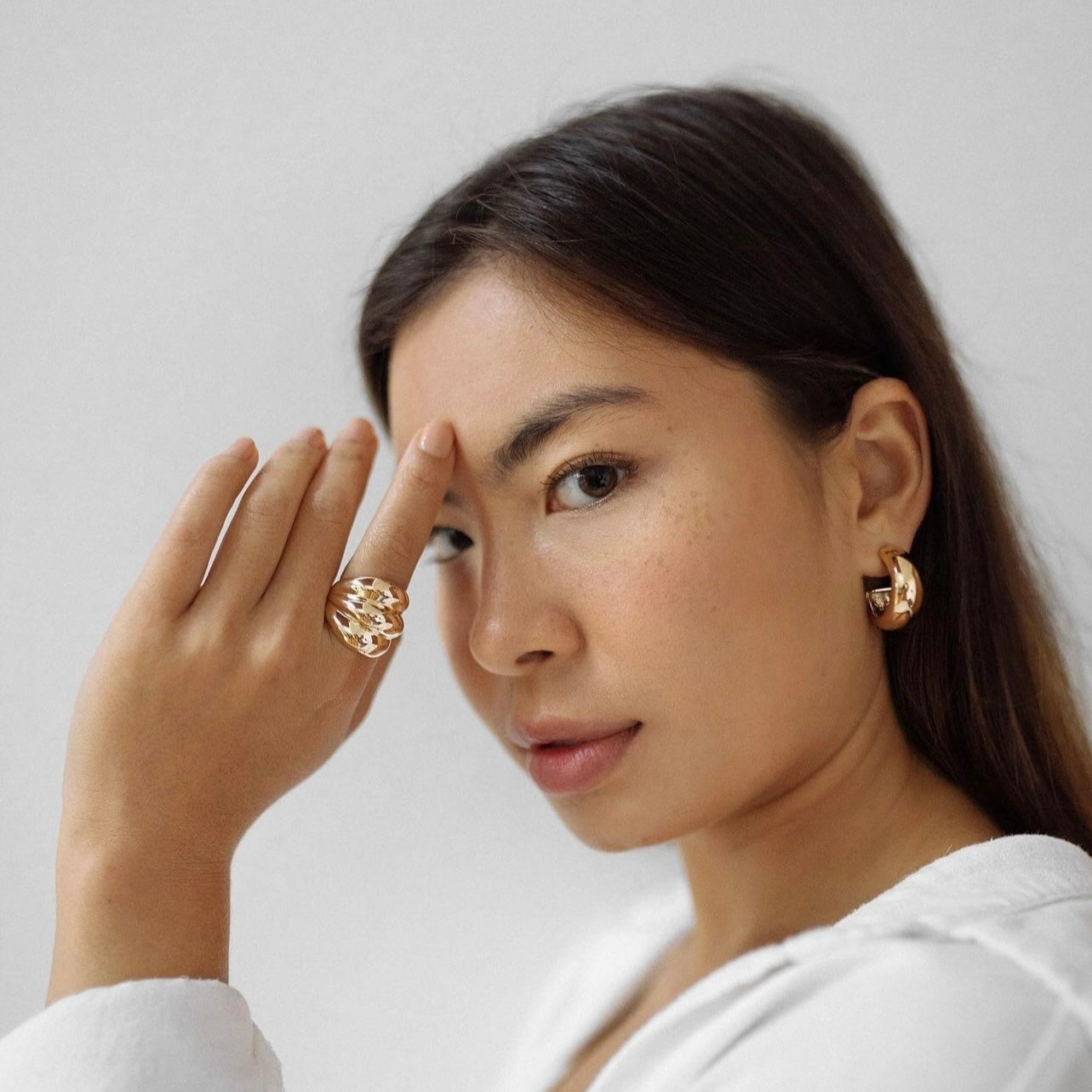 Chunky Gold Hoop Earrings