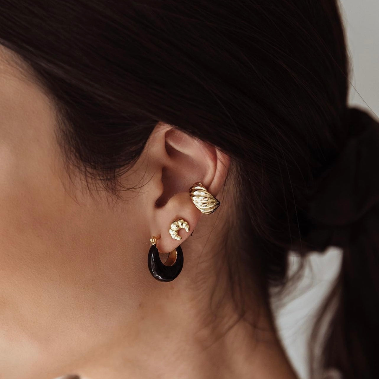 Tiny Croissant French Stud Earrings