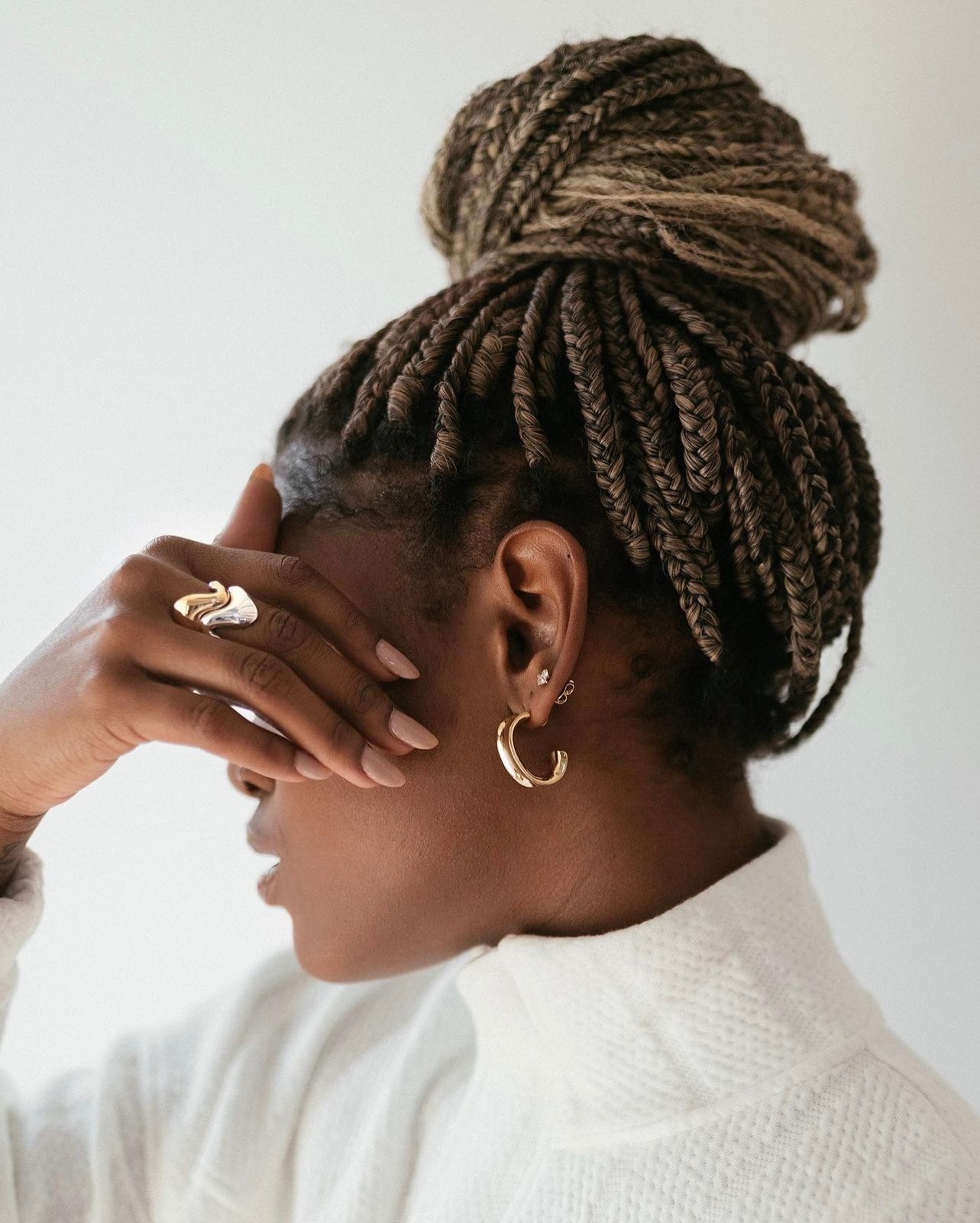Statement Gold Hoops Earrings
