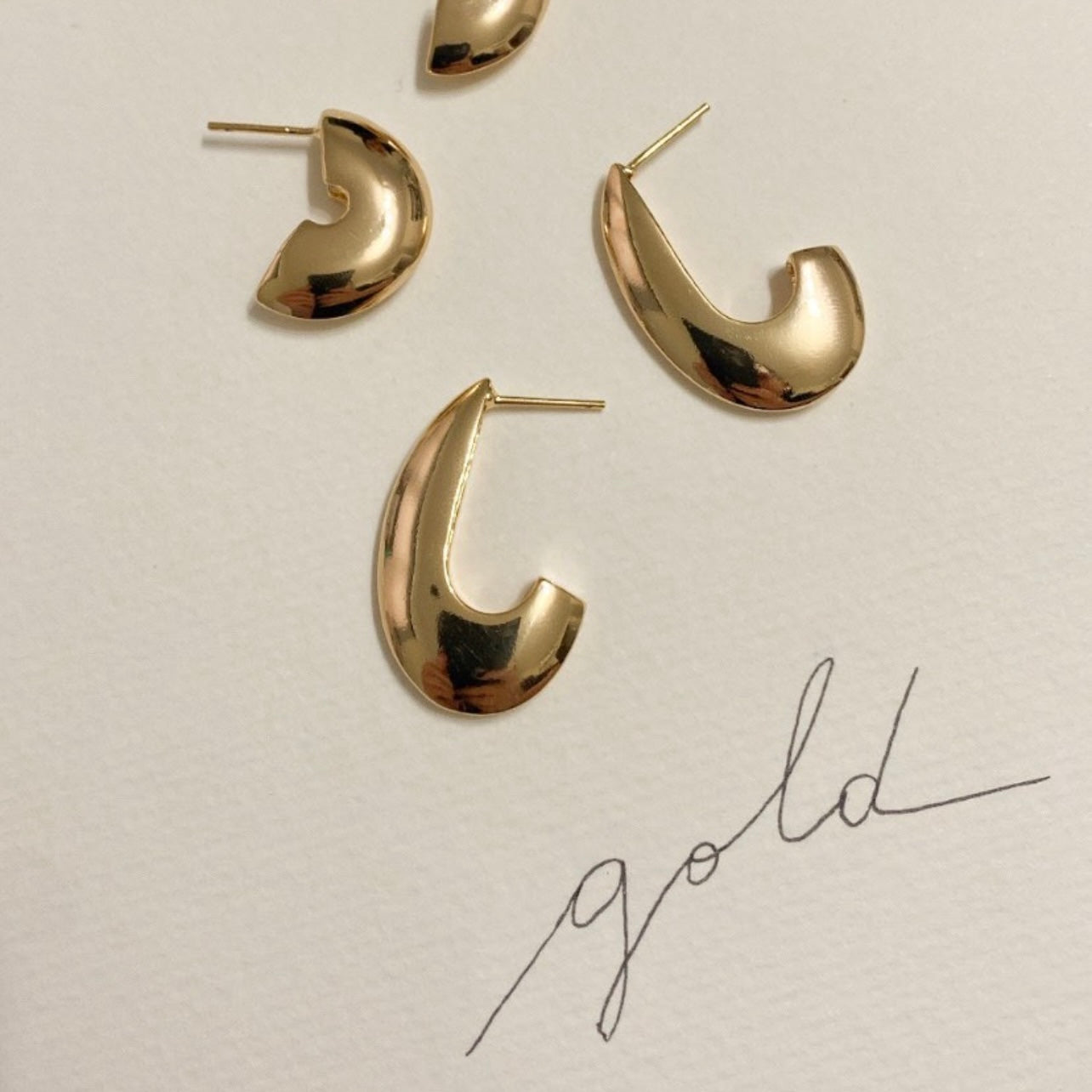 Oval Dome Hoops Earrings