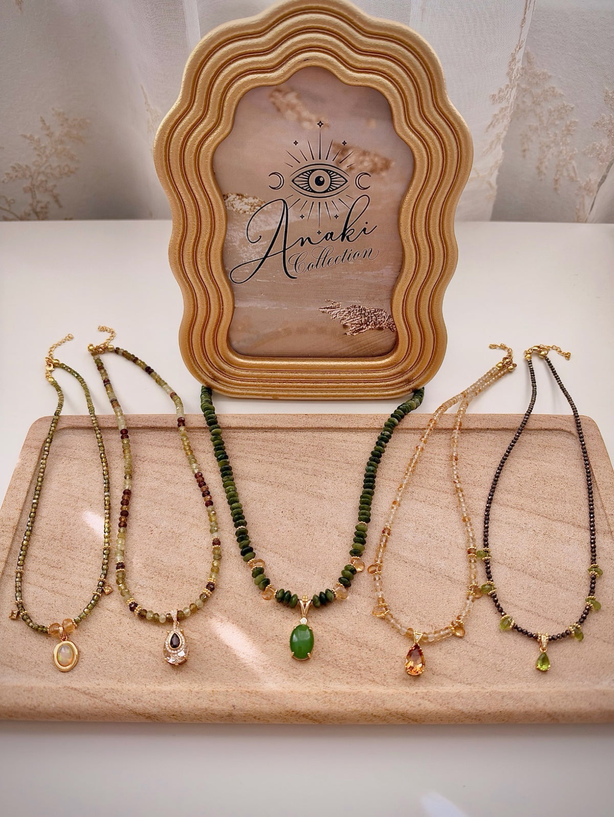 Natural stone necklaces at the weekend market — ANAKI Collection