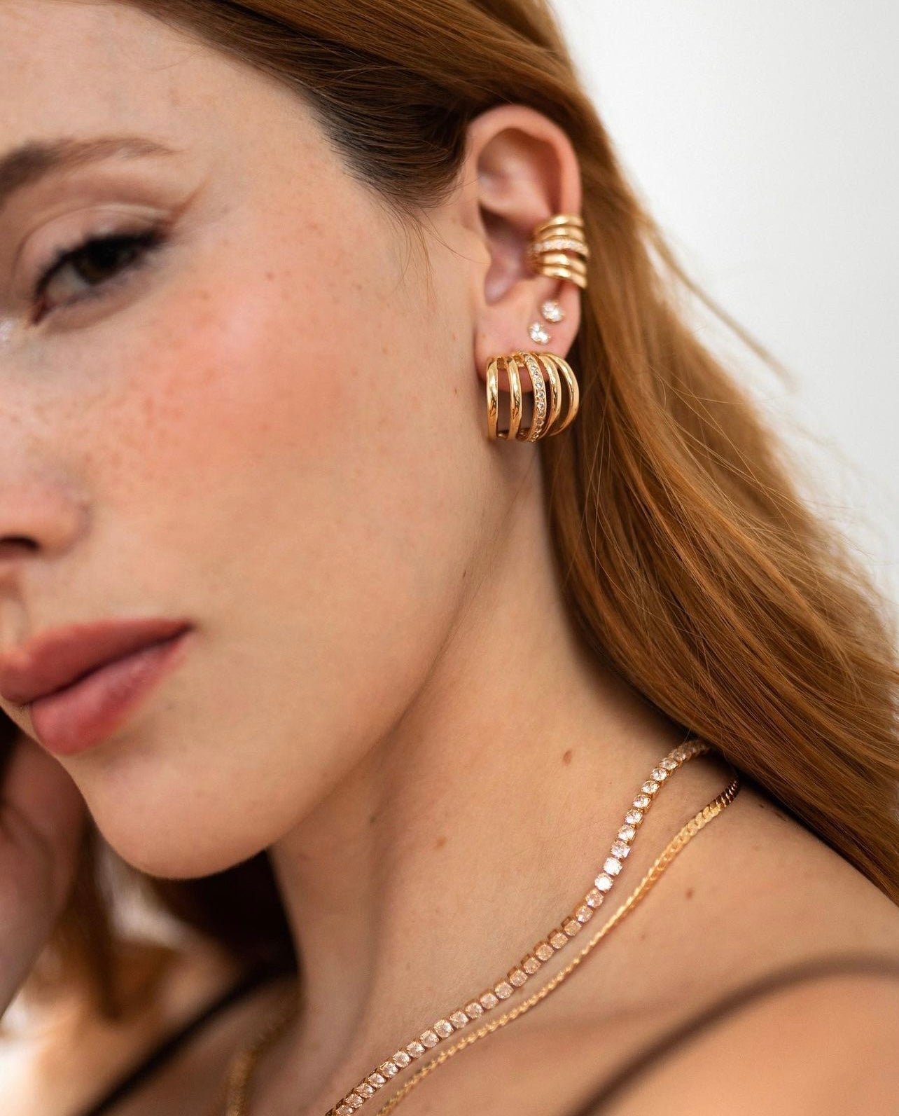Cubic Zirconia 5 Bands Ear Cuff