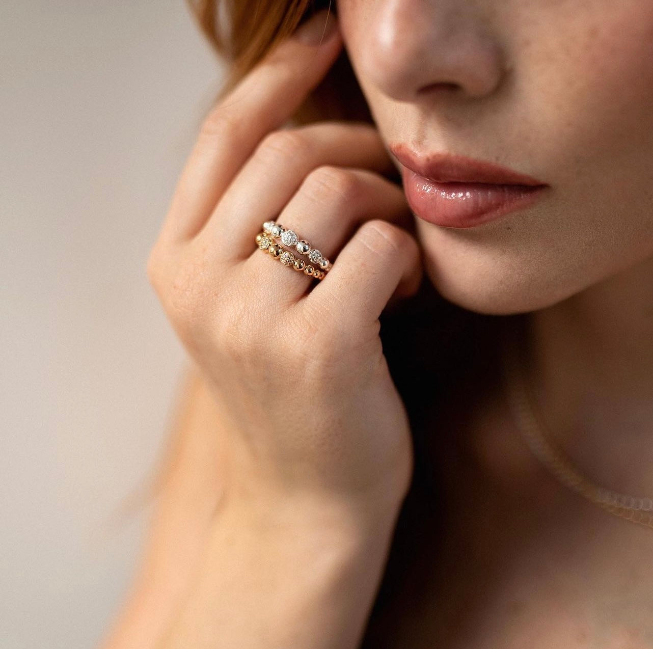 Beaded CZ Ring