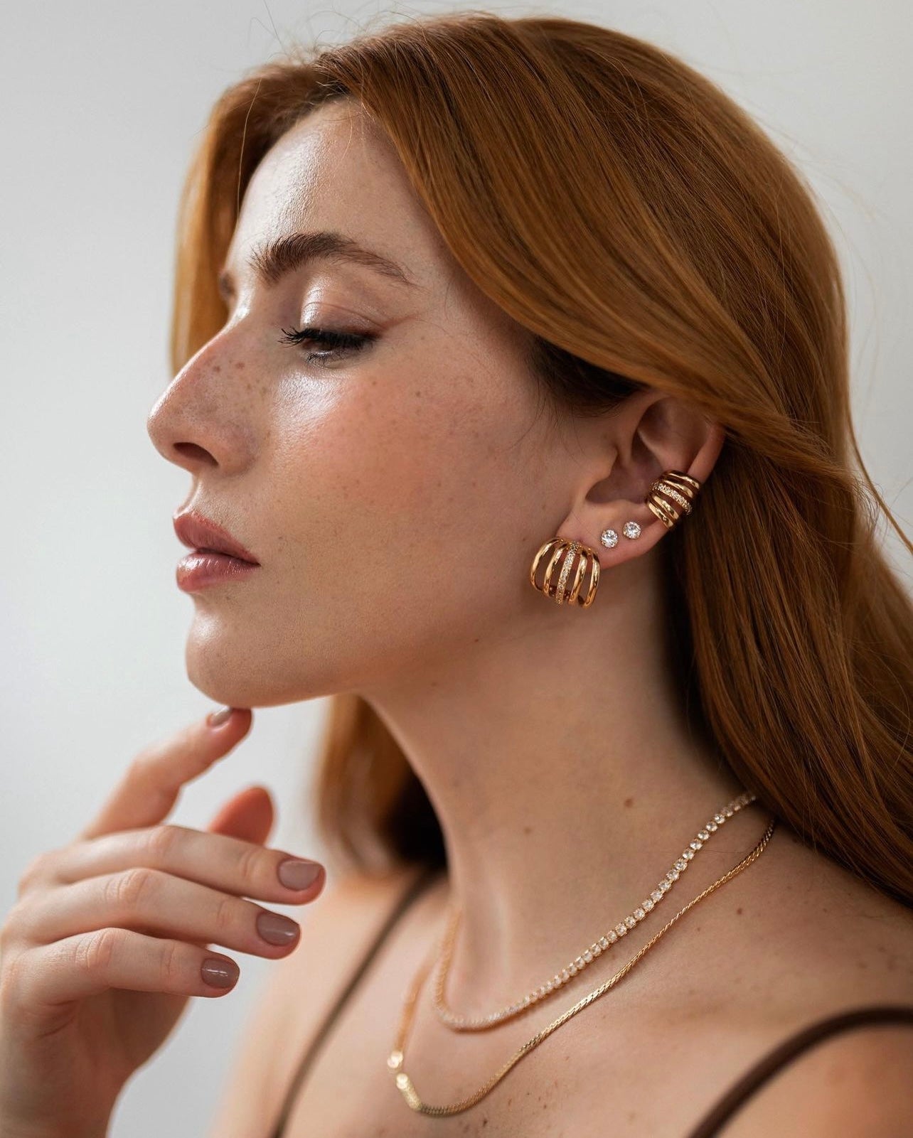 Cubic Zirconia 5 Bands Ear Cuff