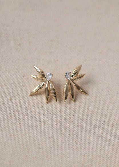 Golden Leaf Statement Earrings