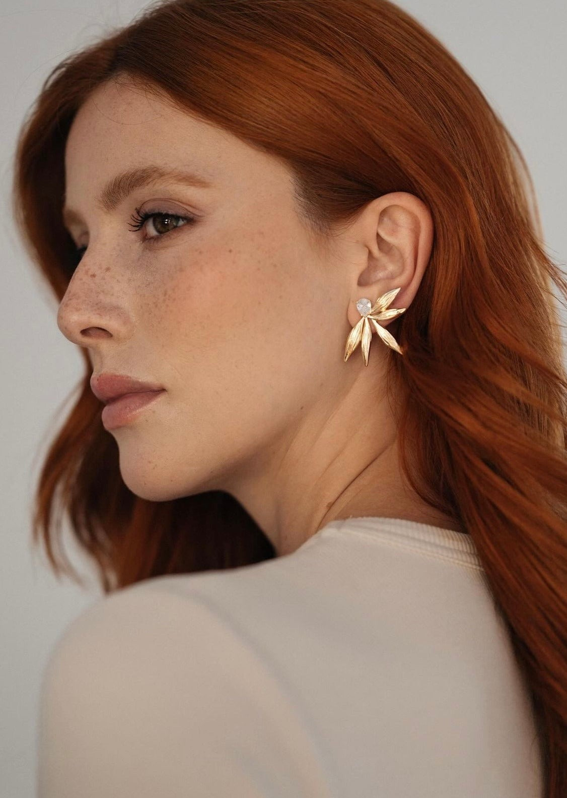 Golden Leaf Statement Earrings