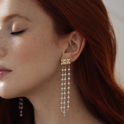 Elegant Pearl Cascade Drop Earrings