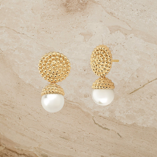 Vintage Parisian Inspired Statement Pearl Drop Earrings
