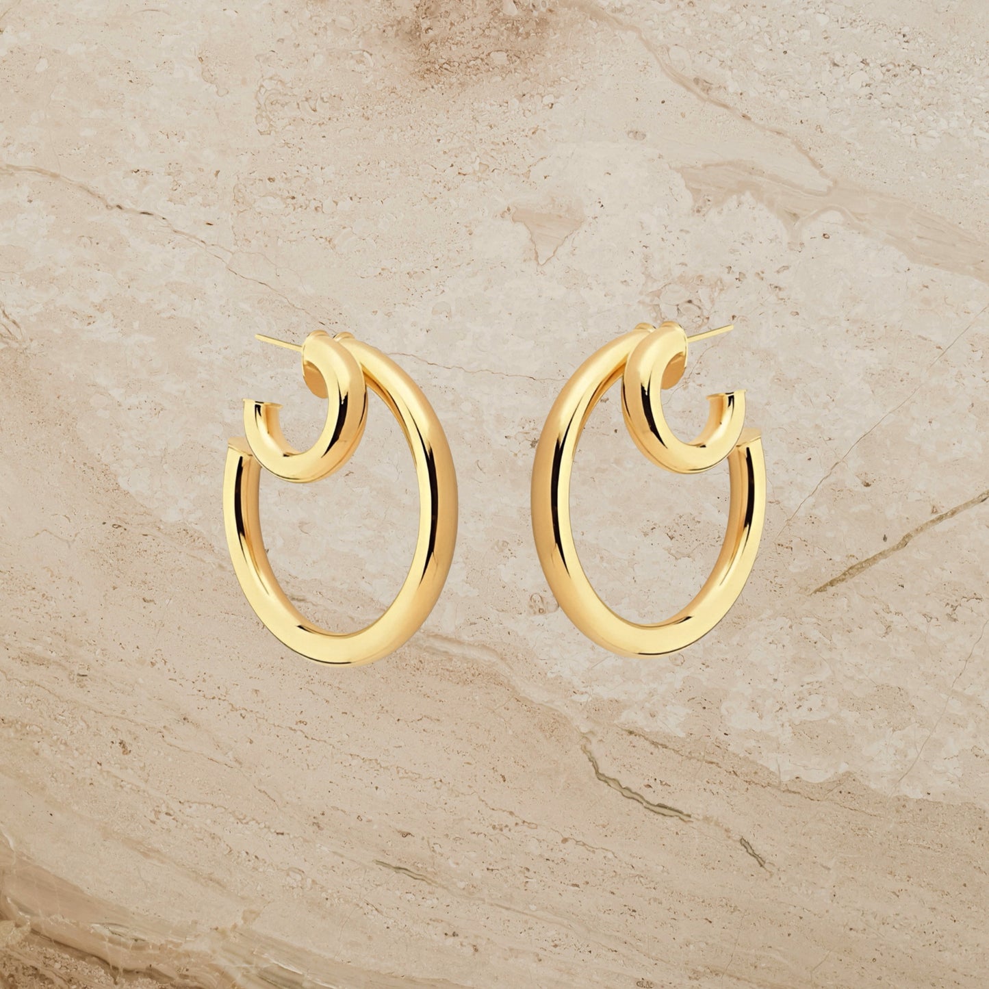 Modern Double Hoop Earrings