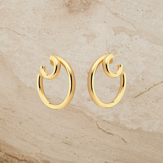 Modern Double Hoop Earrings