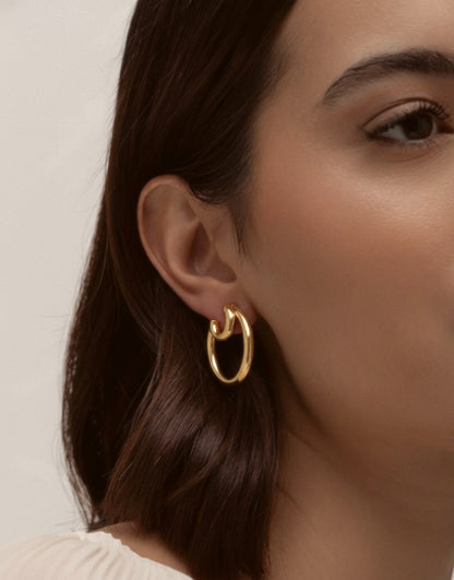 Modern Double Hoop Earrings