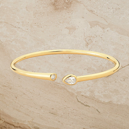 Minimalist Gold Teardrop Cuff Bracelet