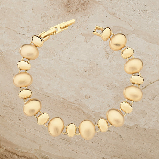 Satin Gold Oval Link Bracelet