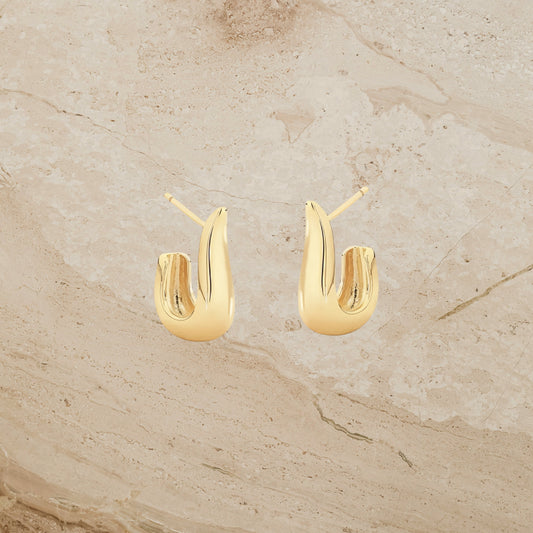 Modern Curved Hoop Earrings