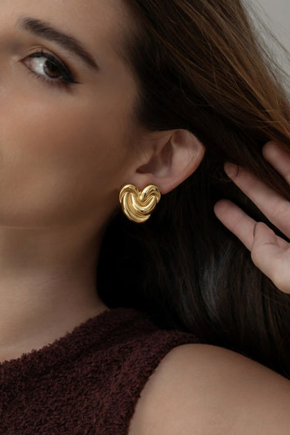 Vintage Parisian Inspired Puffy Heart Earrings