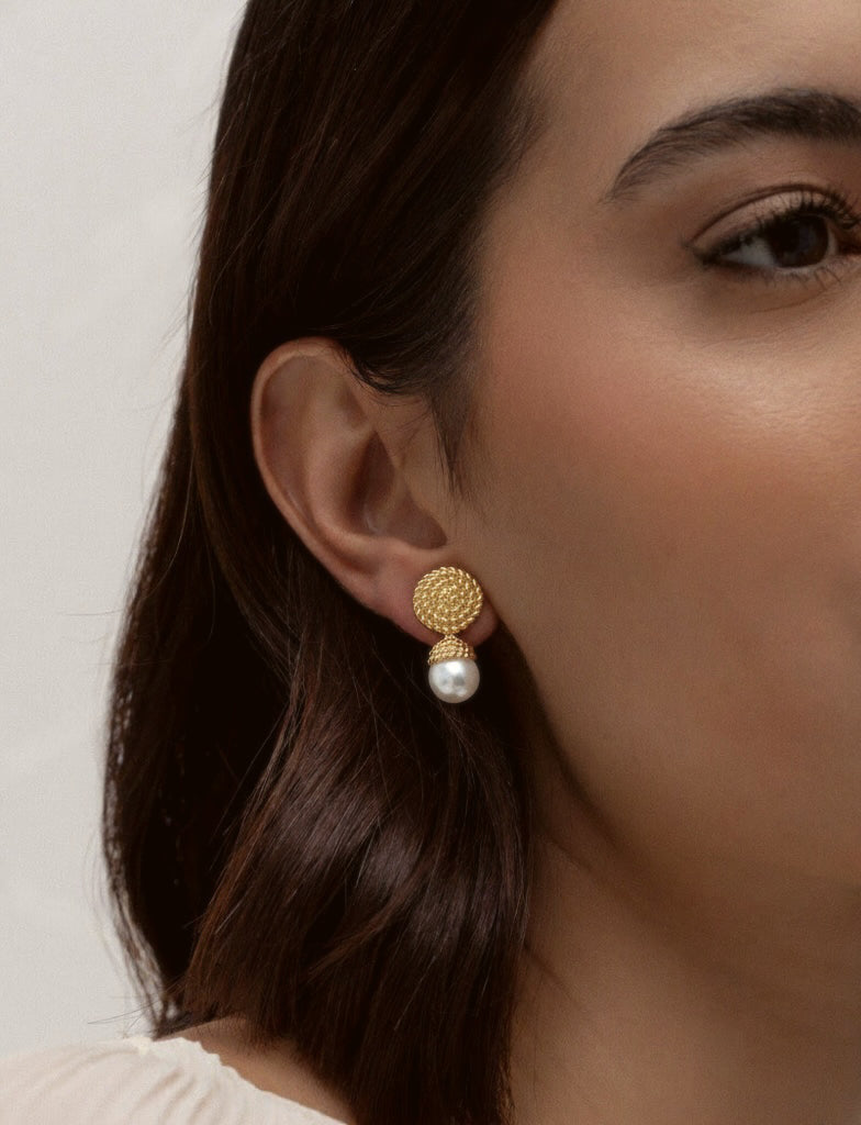 Vintage Parisian Inspired Statement Pearl Drop Earrings