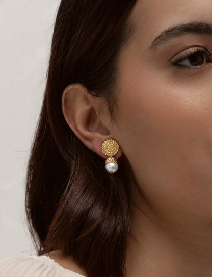 Vintage Parisian Inspired Statement Pearl Drop Earrings