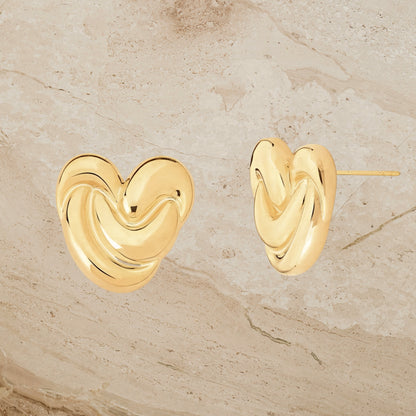 Vintage Parisian Inspired Puffy Heart Earrings