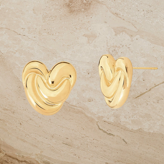 Vintage Parisian Inspired Puffy Heart Earrings