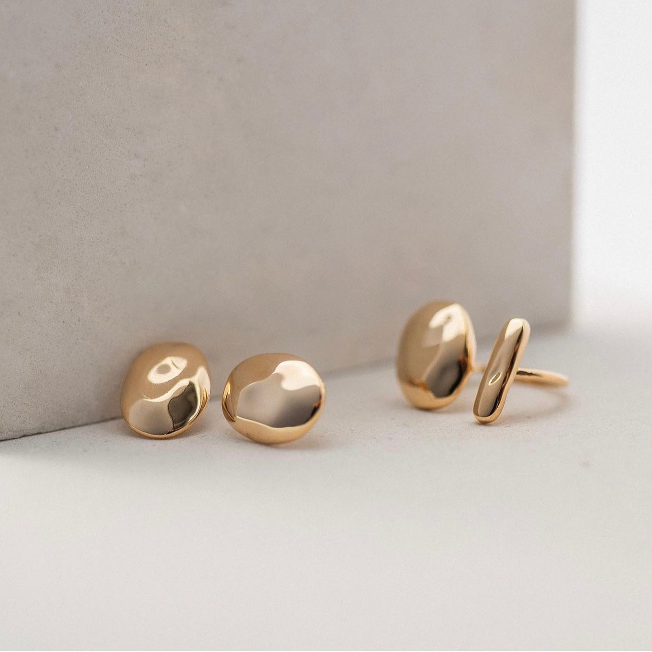 Oval Abstract Stud Earrings